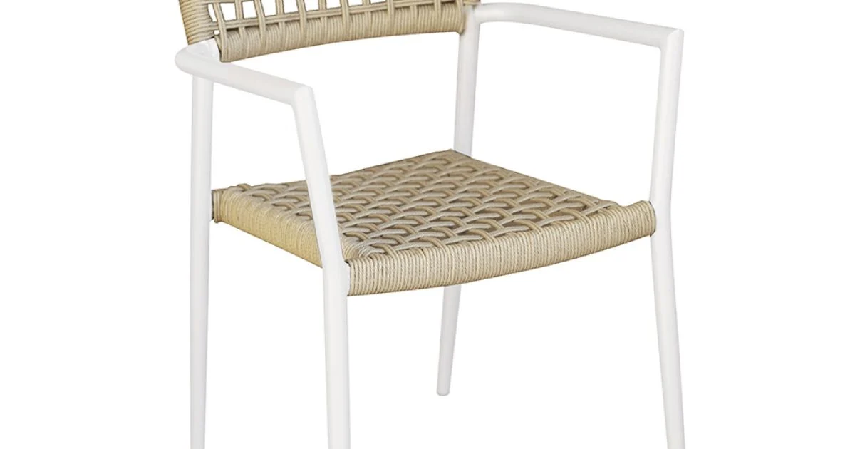 Sedia Impilabile da Esterno con Seduta e Schienale in Twist Wicker - Solefresco