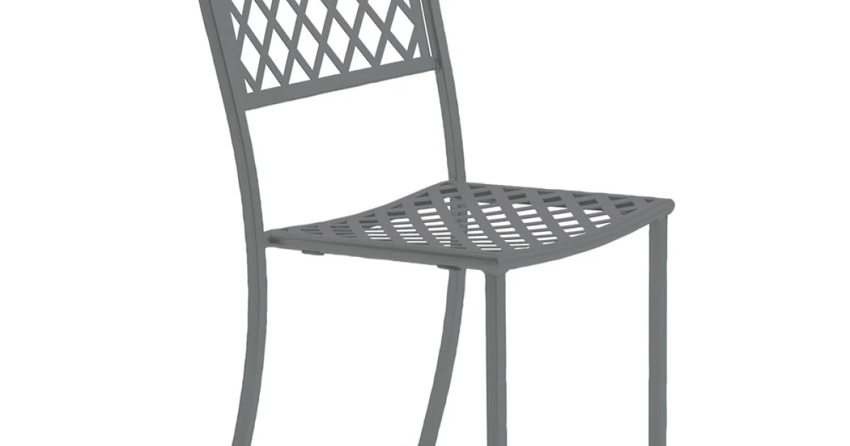 Sedia Impilabile da Esterno in Acciaio Zincato Made in Italy 4 Pezzi - Celia