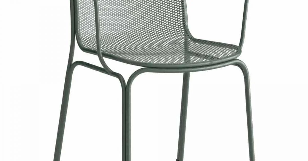 Sedia Impilabile in Metallo da Esterno Made in Italy, 4 Pezzi - Verna