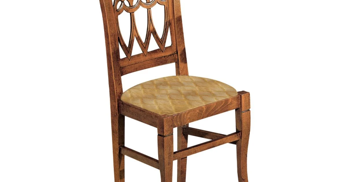 Sedia in Legno Bassano e Tessuto Barocco Color Oro Made in Italy - Diaspro