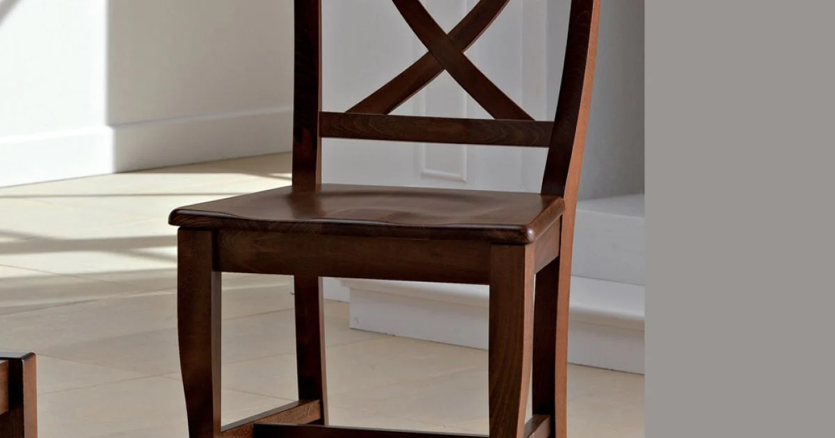 Sedia in Legno Massello Design Classico Schienale Incrociato - Debussy