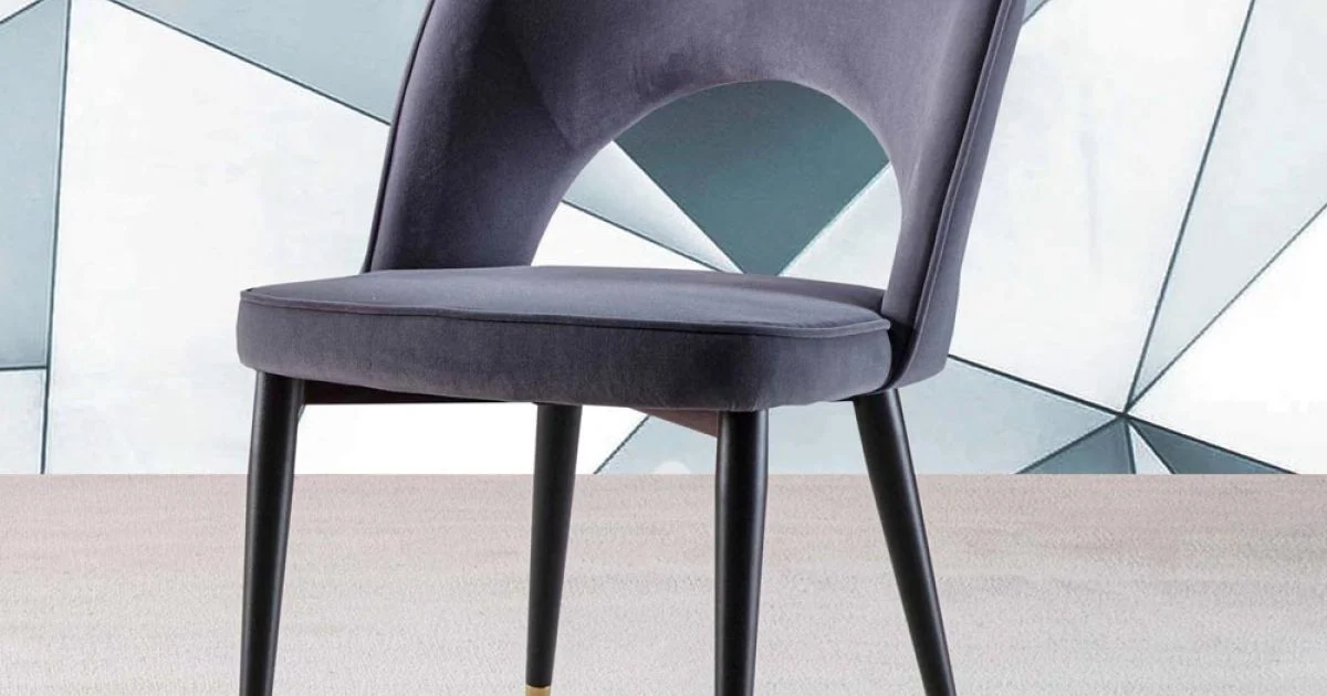 Sedia in Velluto con Gambe in Metallo Nero e Ottone Satinato, 4 Pezzi - Sibea