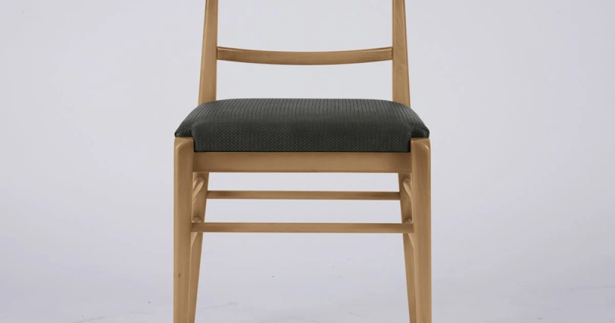 Sedia Moderna da Soggiorno in Tessuto e Legno Massello Made in Italy - Wilma