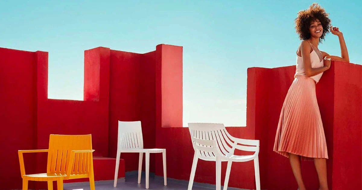 Sedia per giardino in polipropilene Spritz by Vondom, design moderno, 4 pezzi