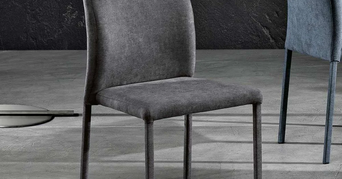 Sedia per sala da pranzo di design in tessuto made in Italy, Luigina