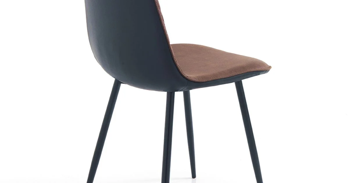 Sedia per Sala da Pranzo in Microfibra e Metallo Nero Opaco 4 Pezzi - Jake