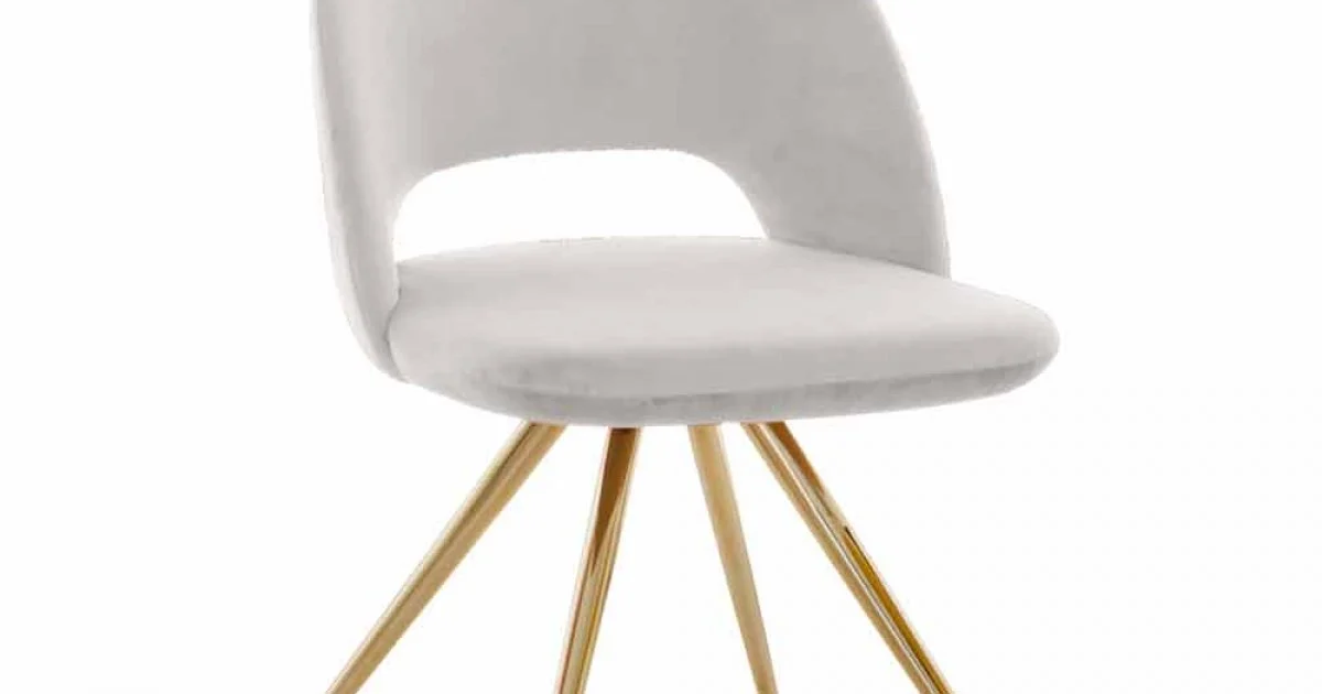 Sedia per Sala da Pranzo in Tessuto con Gambe Oro Made in Italy - Marchesi