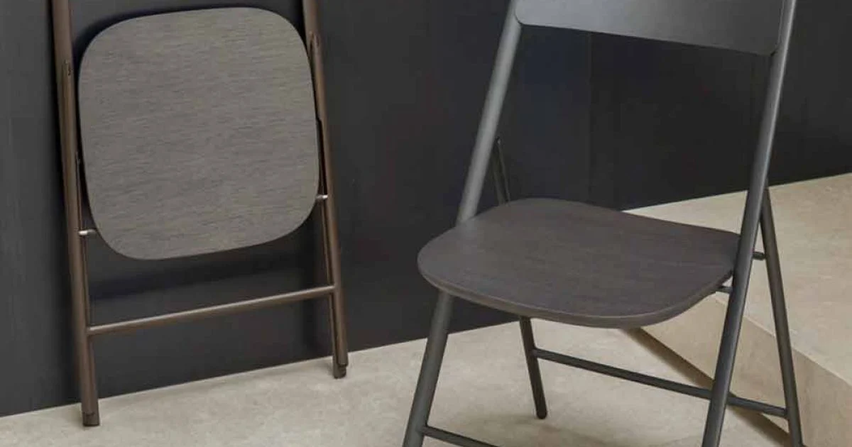 Sedia Pieghevole in Metallo e Legno Rovere 2 Pezzi Made in Italy - Roberta