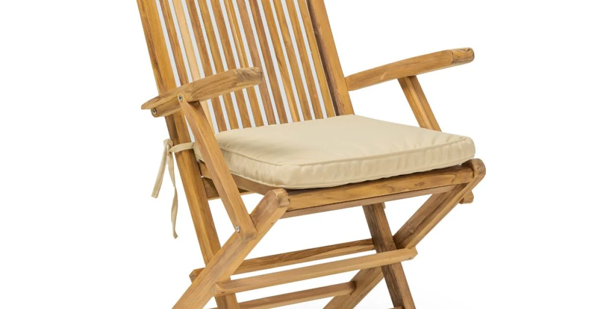 Sedia Pieghevole Outdoor in Teak con Braccioli – Yggdrasil