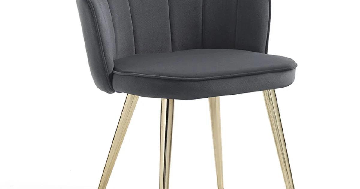 Sedia Sala da Pranzo in Tessuto e Metallo Finitura Oro 4 Pezzi - Raffinatta