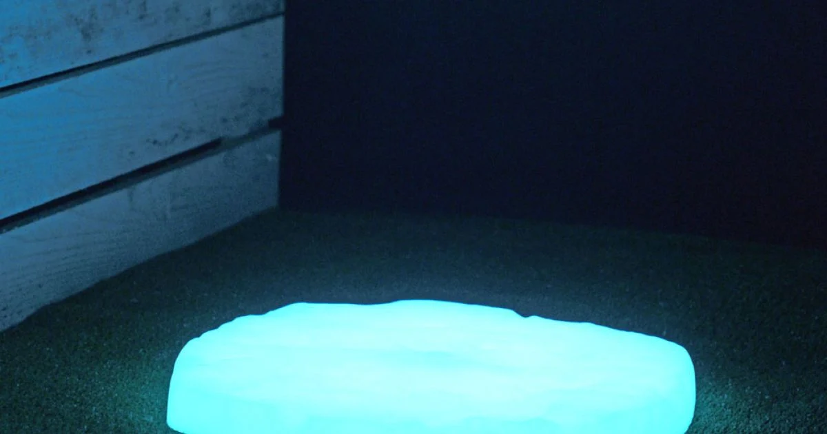 Segnapassi da Giardino a Forma di Sasso Fluo Bianco o Blu 4 Pezzi - Sasso