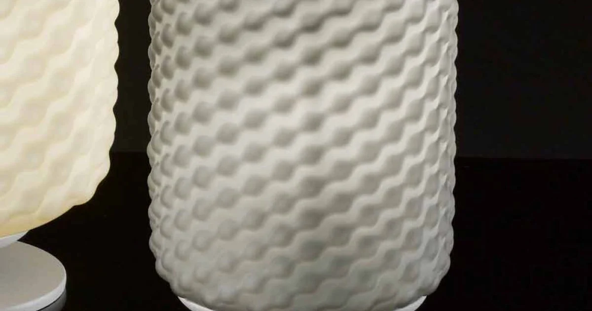 Selene Domino lampada da tavolo Ø15 H22cm,vetro soffiato fatta a mano