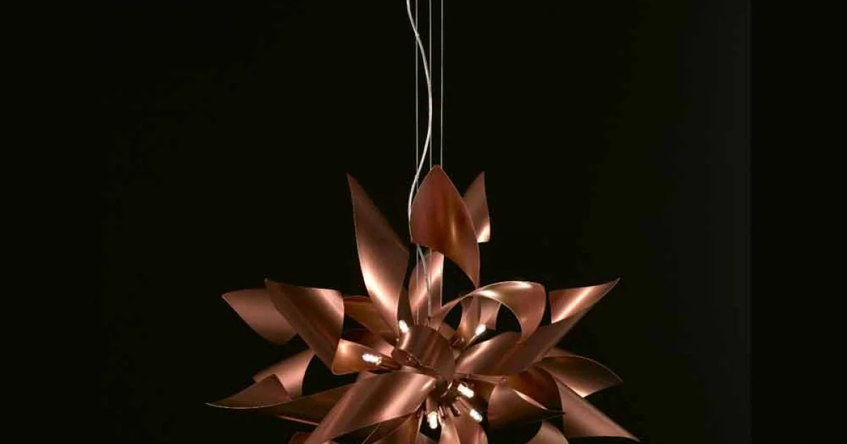Selene Ginger lampda a sospensione in metallo made in Italy Ø80 H200cm