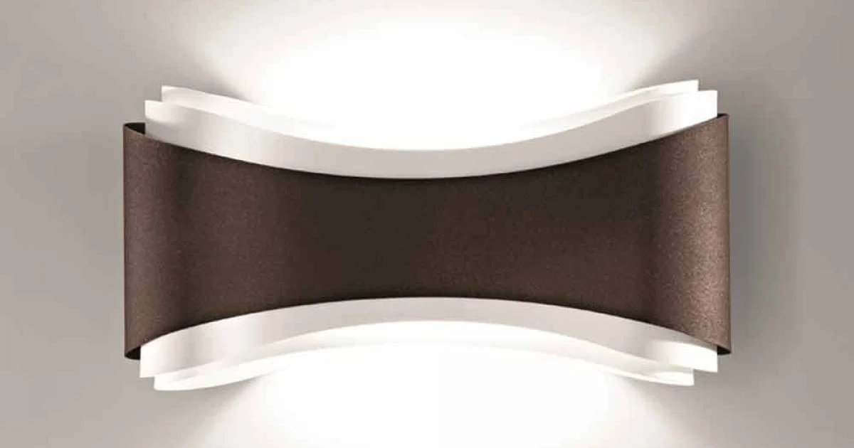 Selene Ionica lampada a muro made in Italy,40x12H20cm, acciaio e vetro