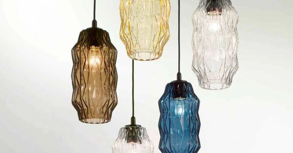 Selene Origami lampada a sospensione in vetro soffiato Ø16 H 30/140cm