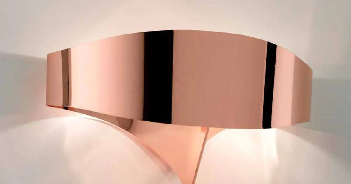 Selene Scudo lampada a parete galvanico design moderno, made in Italy
