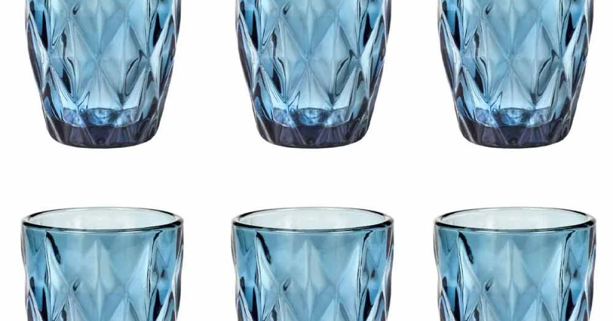 Servizio Bicchieri da Acqua in Vetro Colorato 12 Pezzi Design Moderno - Timon