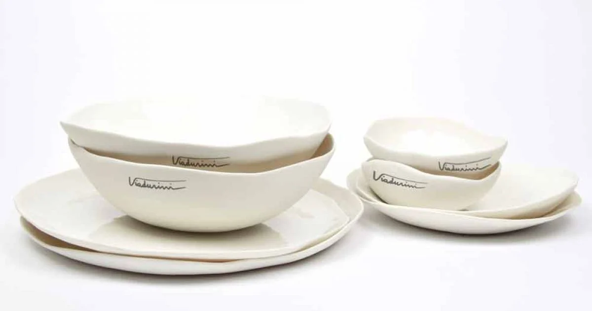 Servizio di Piatti in Porcellana Bianca 24 Pezzi Design di Lusso - Arciregale