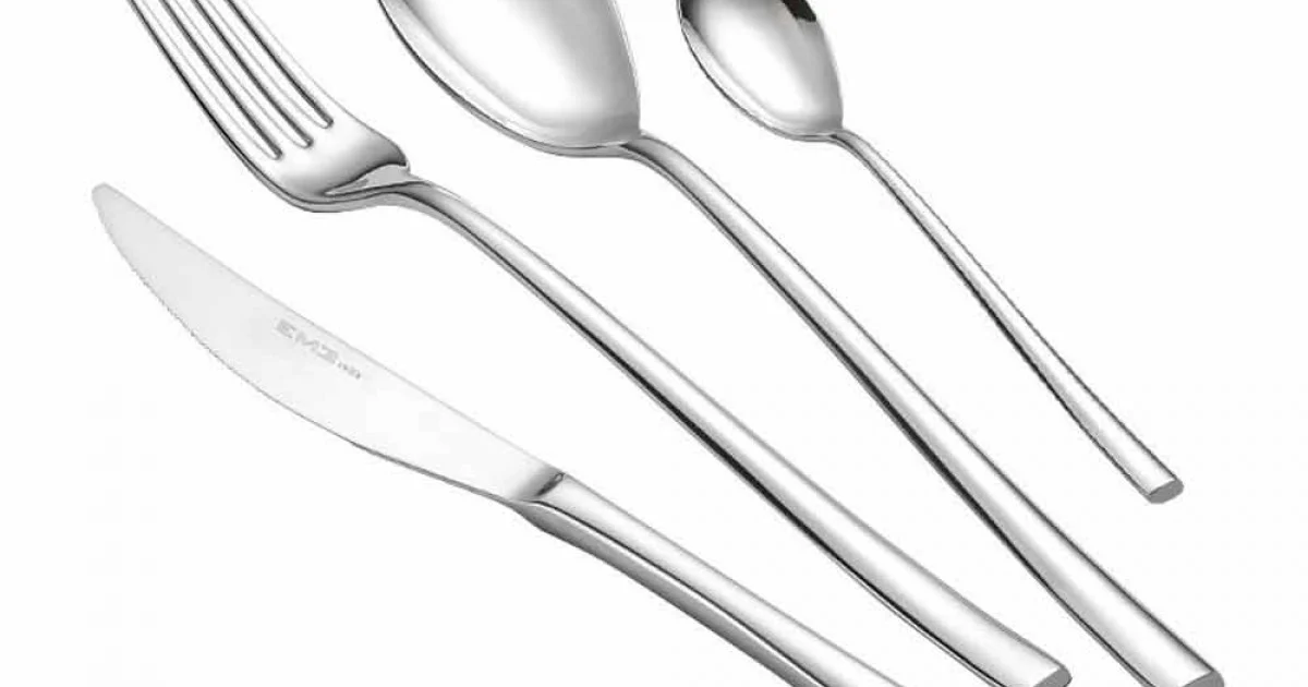 Servizio Posate Completo in Acciaio Inox Lucido Design Moderno 24 Pezzi - Sharpy