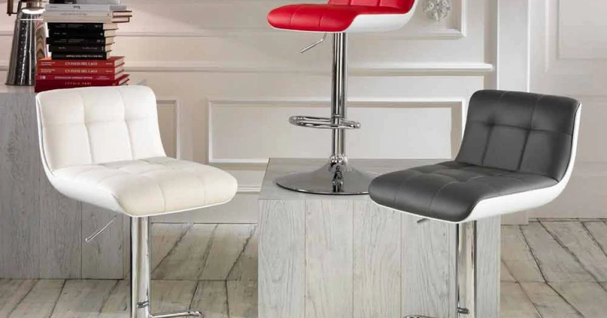 Set 2 sgabelli imbottiti di design, regolabili in altezza Ida