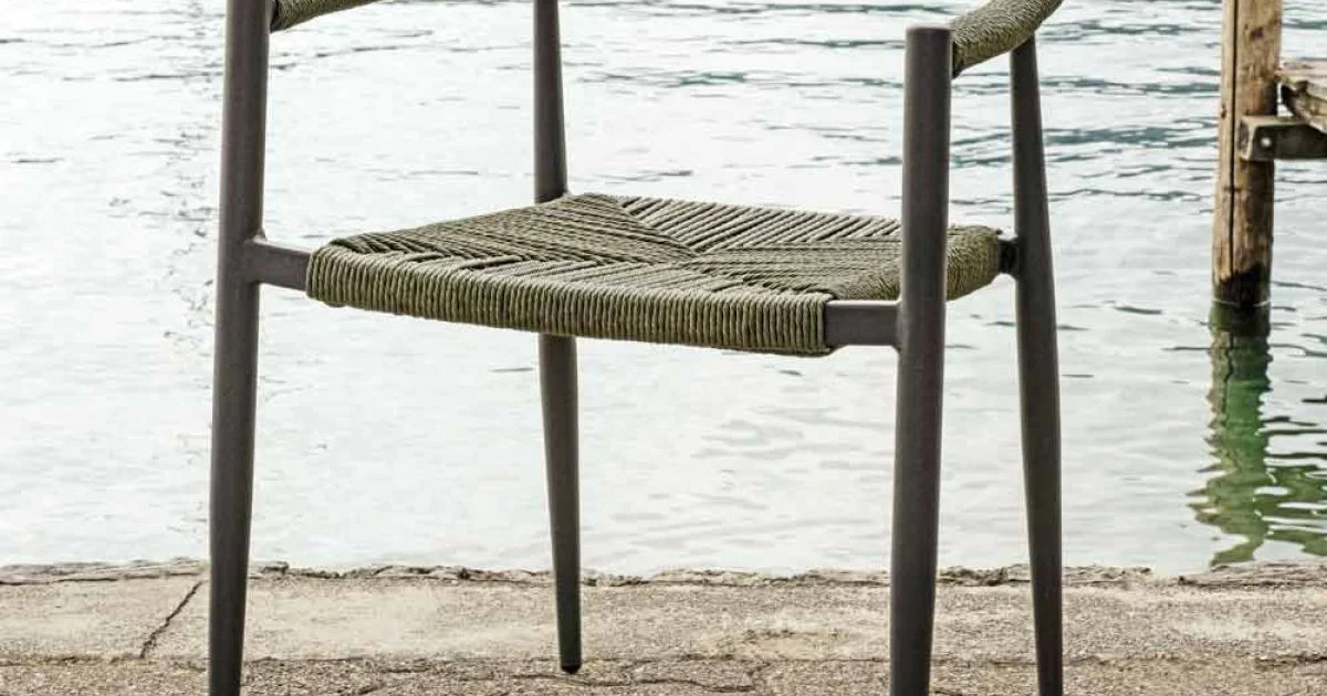 Set di 4 Poltrone in Alluminio e Twist Wicker Colorato - Tavira
