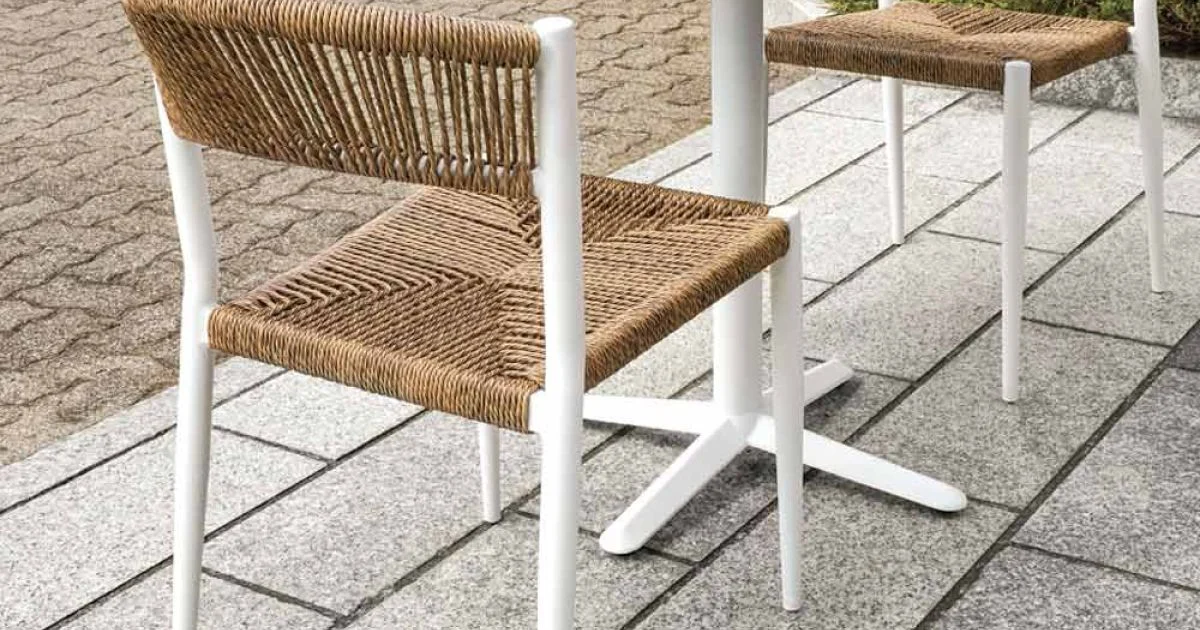 Set di 4 Sedie in Alluminio e Twist Wicker Colorato - Tavira