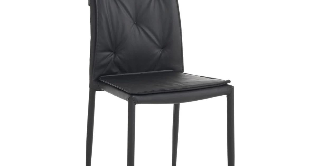 Set di 4 Sedie Rivestite in Pelle Sintetica Diverse Finiture - Uranio