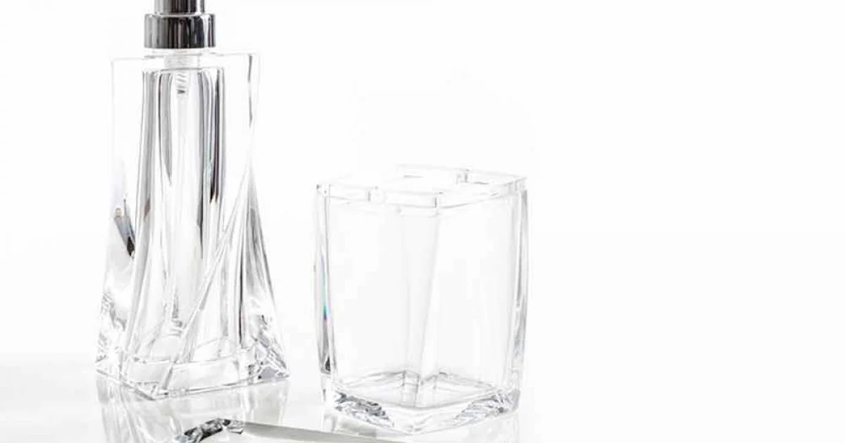 Set dispenser+bicchiere+portasapone da bagno di design Torraca