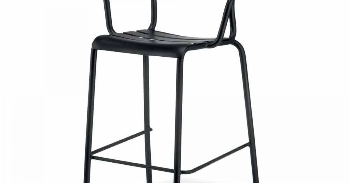Sgabello Alto in Alluminio da Esterno con Braccioli Made in Italy - Selima