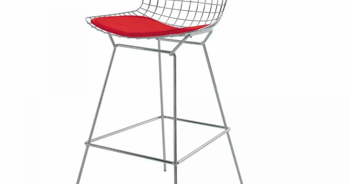Sgabello Bar Alto in Pelle con Struttura in Acciaio Made in Italy - Beniamino