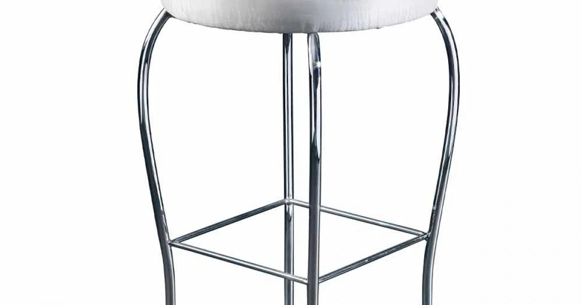 Sgabello con Struttura in Acciaio e Seduta in Tessuto Made in Italy - Varsavia