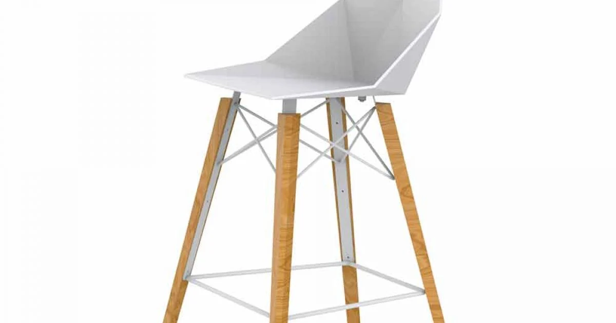 Sgabello da Cucina Design in Legno e Plastica Vari Colori - Faz Wood by Vondom