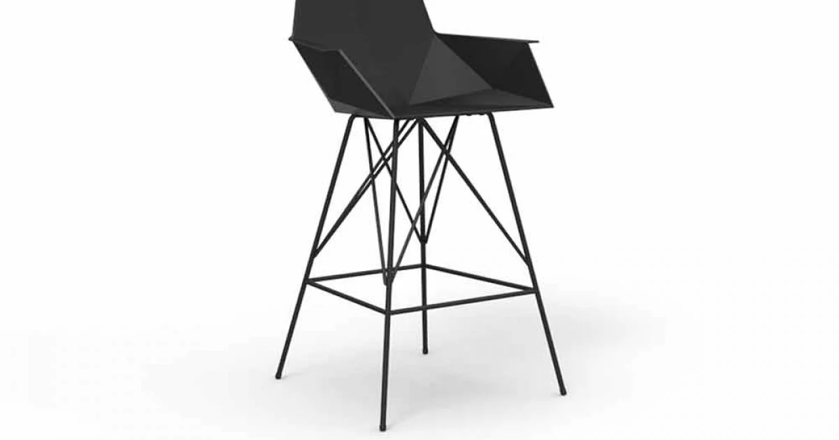 Sgabello da esterno con braccioli H 111 cm Faz Vondom in polipropilene, 4 pezzi
