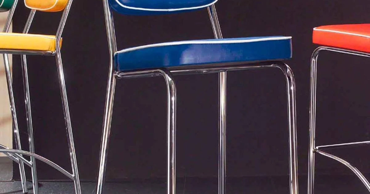 Sgabello di design anni 50 in ecopelle graffiti Unica
