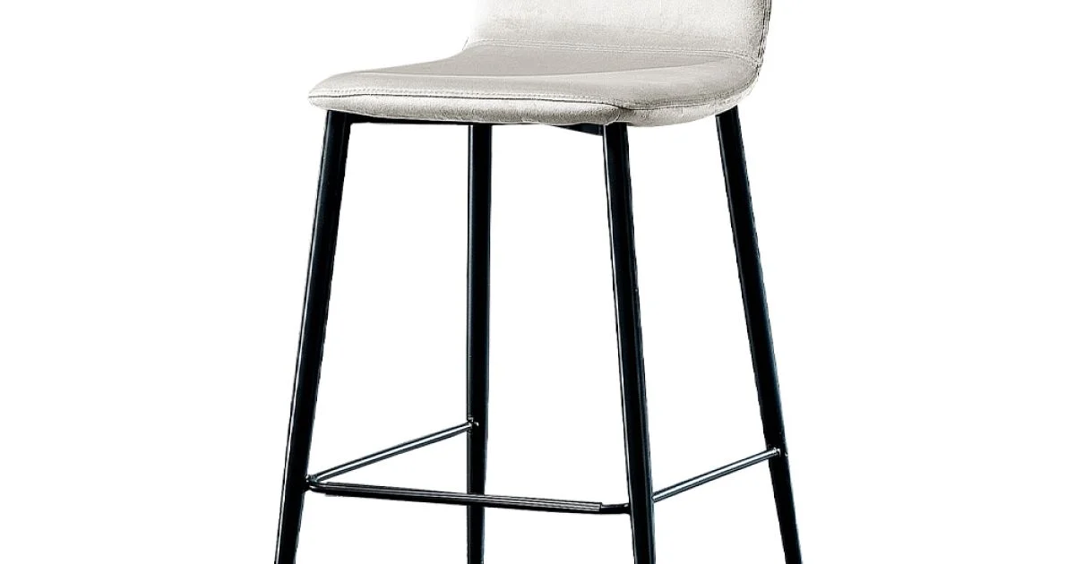 Sgabello Elegante di Design Moderno in Velluto Colorato e Metallo - Bizet