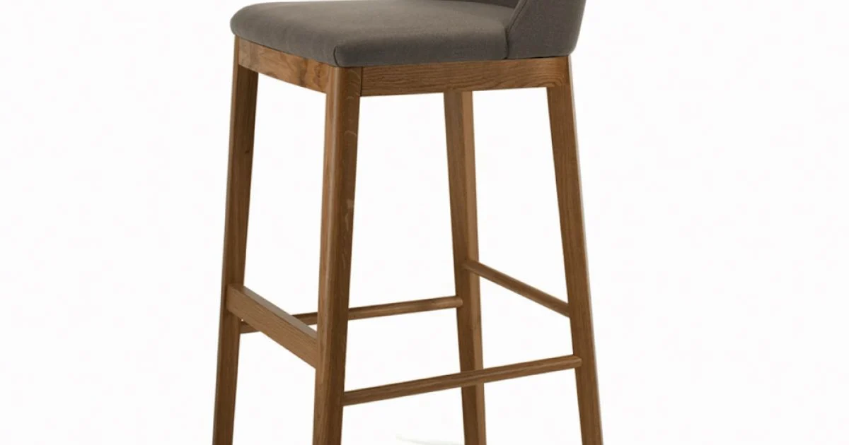 Sgabello Fisso con Gambe in Legno e Seduta Imbottita Made in Italy - Bari