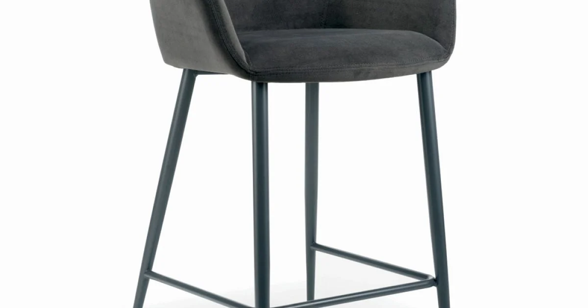 Sgabello Fisso con Seduta Rivestita e Base in Acciaio Made in Italy - Arona