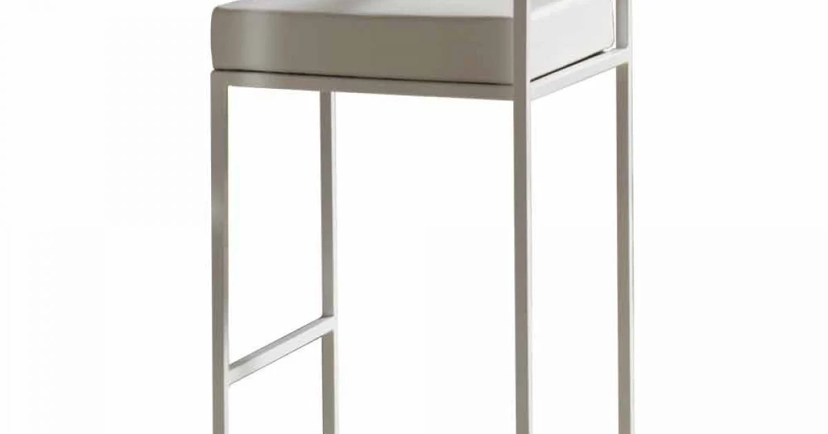 Sgabello Fisso in Ecopelle, Design Moderno H 65 cm- Alina