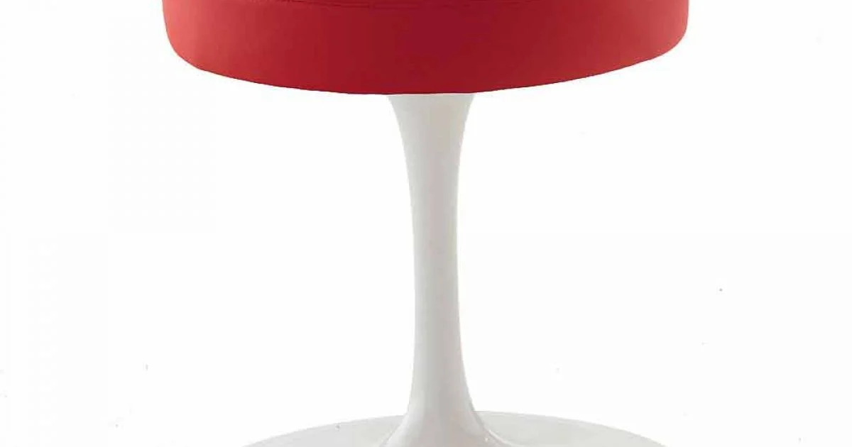 Sgabello Girevole in Alluminio Laccato con Seduta in Pelle Made in Italy - Dacia