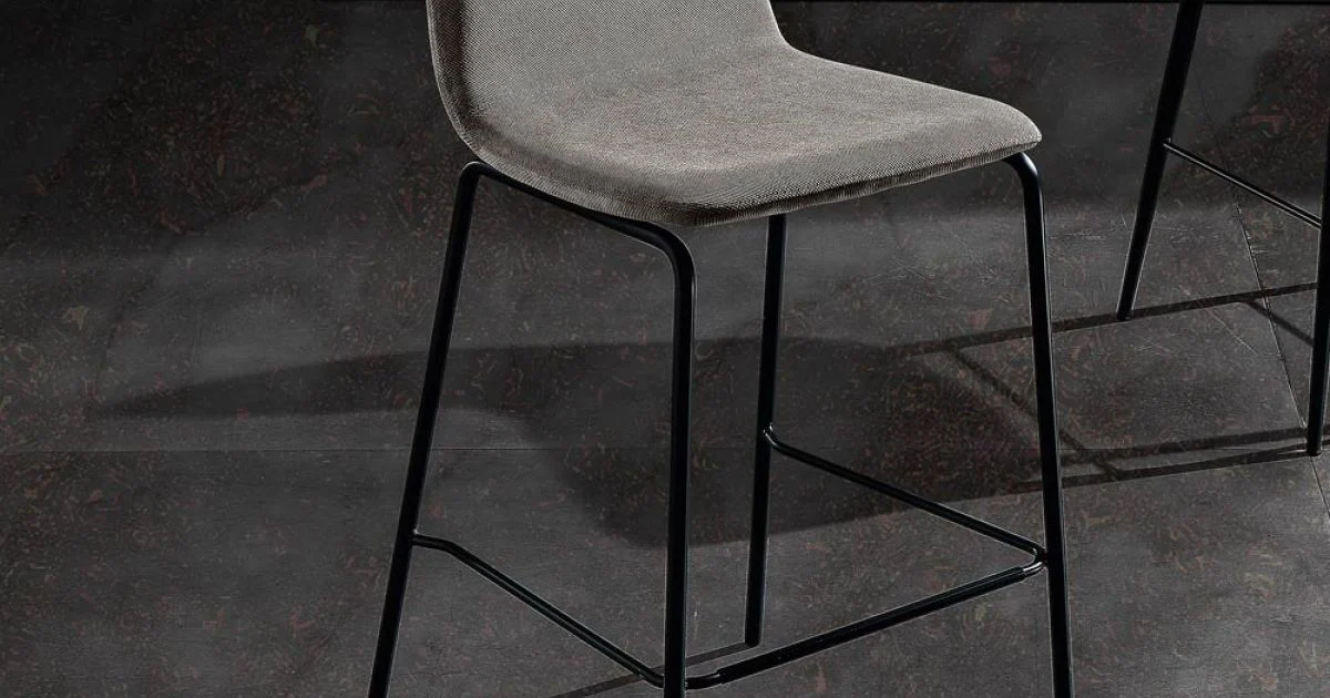Sgabello in Tessuto Colorato e Metallo Moderno Made in Italy - Nautilus