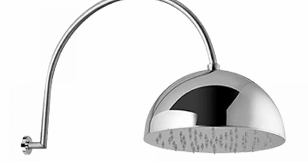 Soffione Doccia a Campana in Acciaio con Braccio ad Arco Made in Italy - Auro