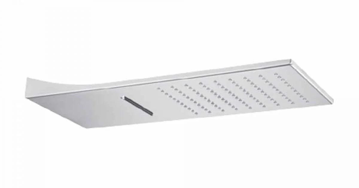 Soffione Doccia da Parete in Acciaio Inox Rettangolare Made in Italy - Netto