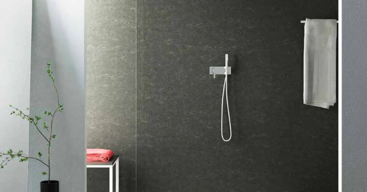 Soffione doccia moderno a parete in Luxolid fatto in Italia, Rubano