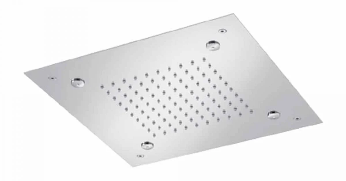 Soffione Doccia Quadrato in Acciaio Inox con Nebulizzatori Made in Italy - Selmo