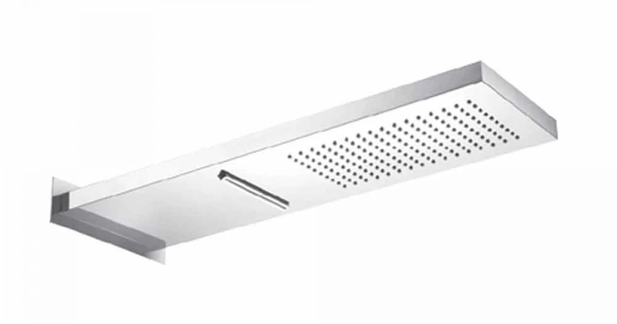 Soffione Doccia Rettangolare da Parete in Acciaio Inox Made in Italy - Roso