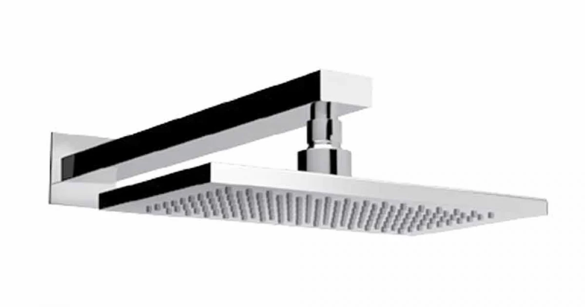 Soffione Monogetto in Acciaio con Braccio Doccia in Ottone Made in Italy - Dardo