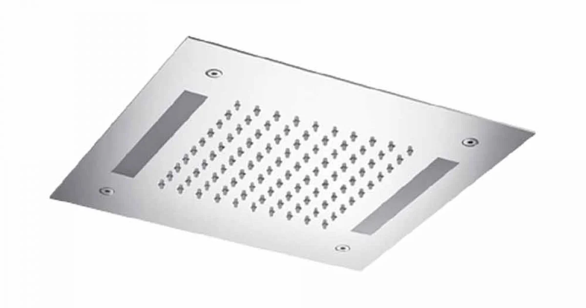 Soffione Monogetto in Acciaio Inox con Cromoterapia a LED Made in Italy - Sauron