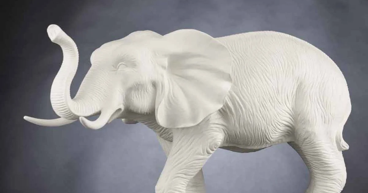Soprammobile Artigianale a Forma di Elefante in Ceramica Made in Italy - Fante