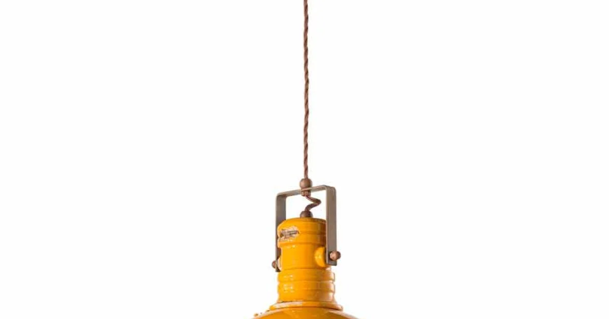 Sospensione a campana industriale in ceramica e metallo Ruth