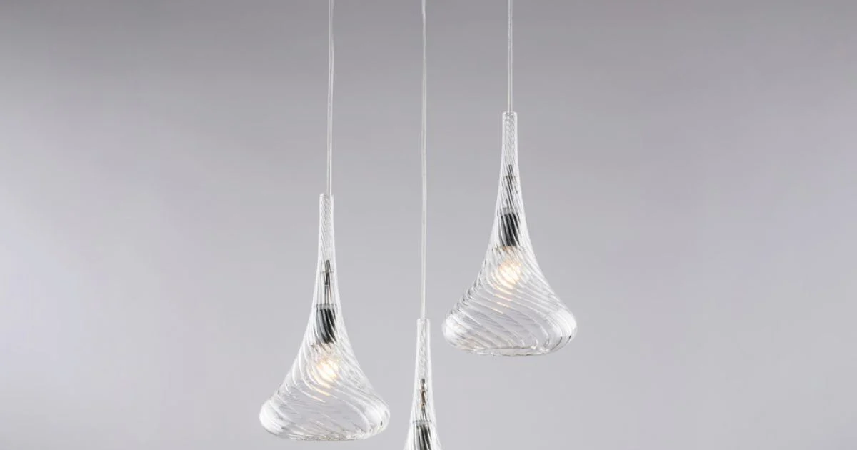 Sospensione in Ferro con Vetri Pyrex Made in Italy - Corinto